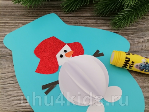 Аппликация на рукавичке «Снеговик» (3- 6 лет)